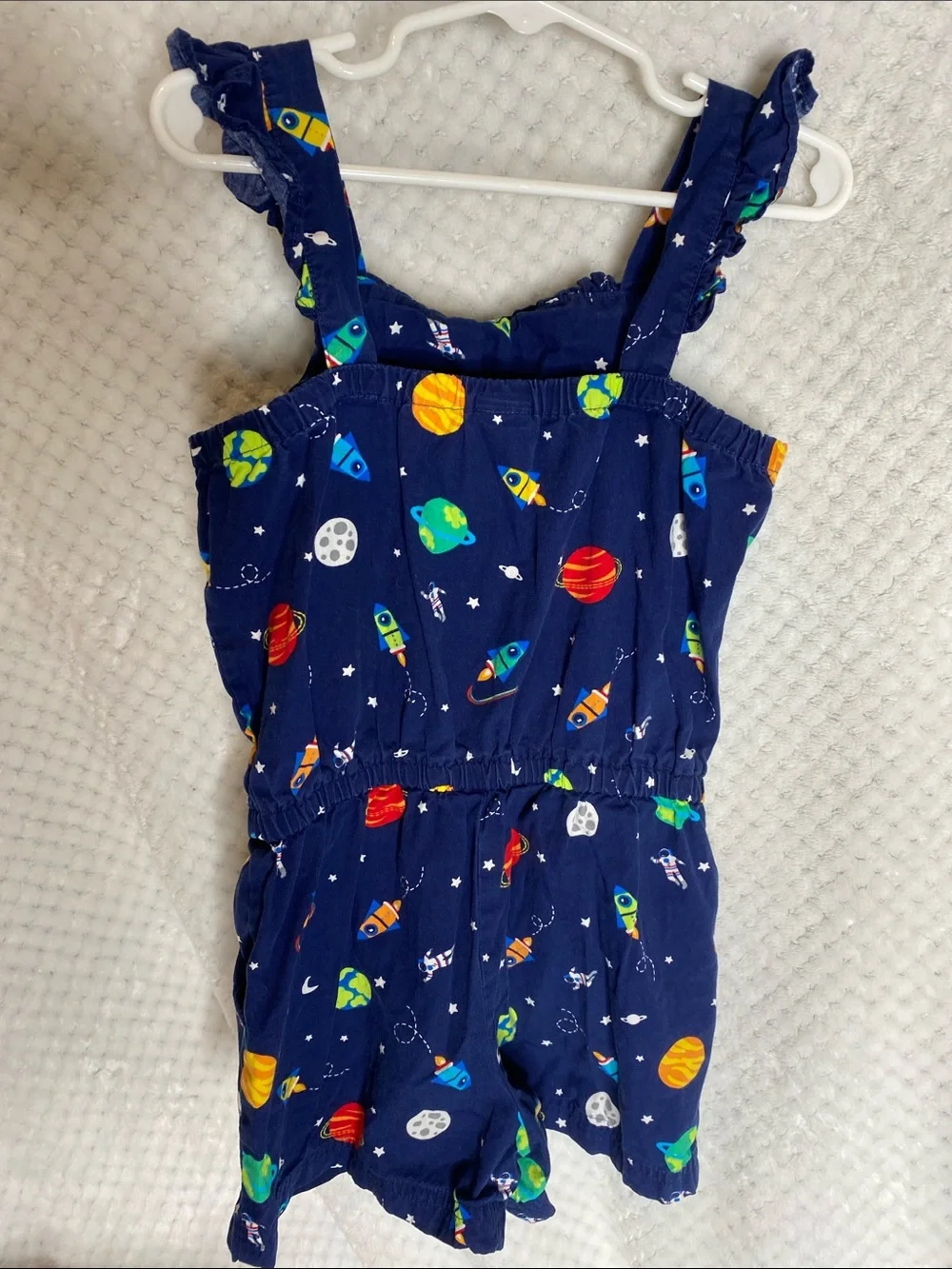 Gymboree Girls' Navy Space Planets Print Romper Outfit